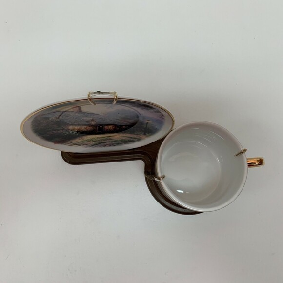 Thomas Kinkade Moonlight Cottage Teleflora Cup Saucer - Picture 7 of 9